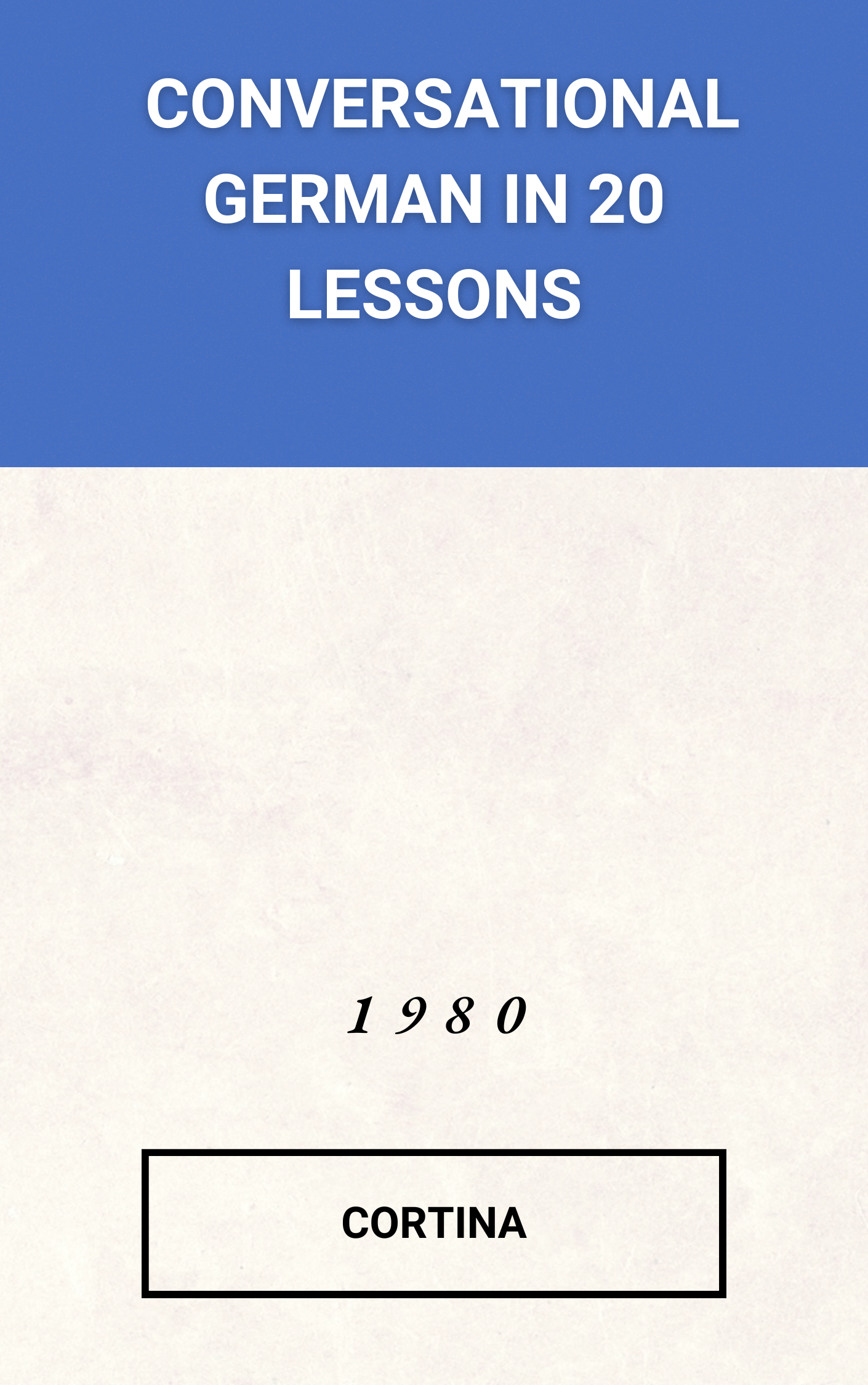 Cortina Method Conversational German in 20 Lessons (Hardcover) + Audio